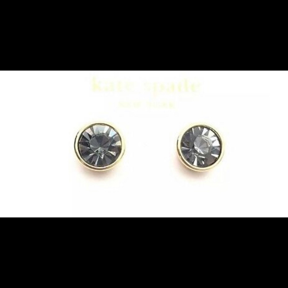 Kate Spade Gray Crystal Bezel Studs